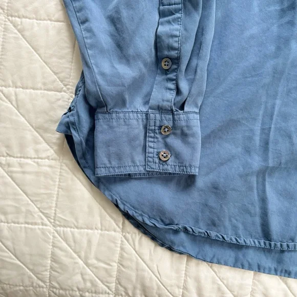 Calvin Klein Jeans Women's 2X Blue Button Down Lightweight Soft Utility Shirt - Picture 6 of 11